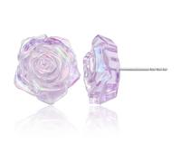 JNONL Unique Sparkly Resin 3D Rose Flower Dangle Drop Earrings Minimalist Chic Colorful Camellia Flower Stud Earrings For Women, M, Resin, No Gemstone