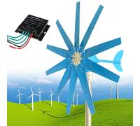 JNPGVTCD 12000W Wind turbines with Controller, Magnetic Levitation Three-Phase AC Permanent Magnet Generator, Blue 10 Blades,110V