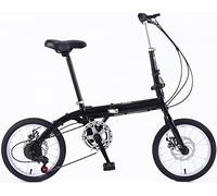 JNPGVTCD 14/16 Inch Folding Bicycle Front and Rear Carbon Steel Frame Variable Speed Adult Super Lightweight Student D