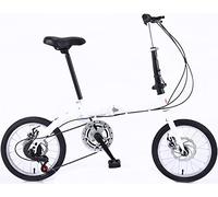 JNPGVTCD 14/16 Inch Folding Bicycle Front and Rear Carbon Steel Frame Variable Speed Adult Super Lightweight Student D
