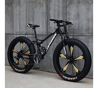 JNPGVTCD 26" Mountain, Adult Fat Tire Trail, 7/21/24/27/30 Speed Bicycle, High-carbon Steel Hardtail, Mountain Bicycle with Front Suspension Adjustable S