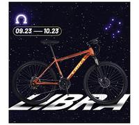 JNPGVTCD 27 Speed 26 Inch Mountain Magnesium Alloy and High Carbon Steel with Constellations Seat, Front Suspension Disc Brake Outdoor for Men Women,Libra