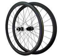 JNPGVTCD 700c Bicycle Road Wheel Set,Carbon Fibre Rim Disc Brake Front 2 Rear 4 Bearings Quick Release Circle Height 38/50MM 24 Spokes Wheelset