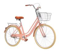 JNPGVTCD Adult City Commuter Bicycle, Adjustable Handlebar and Saddle with Rear Cargo Rack, Front Brakes for Traveling Riding Out