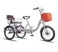 JNPGVTCD Adult Mobility Tricycle with Pedals, 3-Wheel Bicycle Featuring Hydraulic Front Fork, Shock Absorber Springs, and Belted Back Seat for Comfortable Cruising