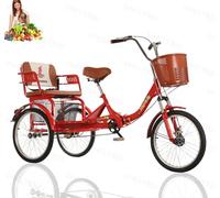 JNPGVTCD Adult tricycle foldable with child seat 3 wheel bicycle for ladies basket back 20in JNPGVTCDs Maximum load 440lbs Shock Absorbing Fork Adult-Unisex