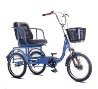 JNPGVTCD Adult Tricycle with Foot Pedals, Wide Comfort Seat, 3-Wheel Bicycle for Seniors, Hydraulic Front Fork and Rear Oil Brake Stability Safety