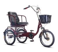 JNPGVTCD Adult Tricycle with Hydraulic Front Fork, 3-Wheel Cruiser Featuring Dual Brakes, Adjustable Seat Backrest for Comfort, Ideal Seniors and Adults Seeking Stability