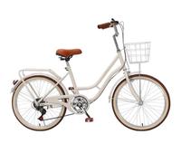 JNPGVTCD Adult Unisex Commuter Bicycle, 6-Speed Hybrid Cruiser for Urban Travel, Adjustable Handlebar & Saddle with Rear Cargo Rack, Front Brakes