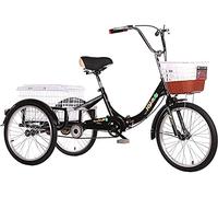 JNPGVTCD Adults Tricycle 3 Wheel Cruiser Trike, Adult Folding Tricycles, 1 Speed Trikes, 16/20 inch with Low Step-Through, Foldable Tricyc