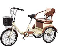 JNPGVTCD Adults Tricycle 3 Wheel Cruiser Trike, for Adult, 6 Speed Foldable 20 inch Wheels Three-Wheeled B