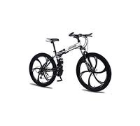 JNPGVTCD Bicycle,Mountain 27-speed dual-shock integrated wheel folding mountain bicycle bicycle,Sports and Entertainment(Schwarz,24)