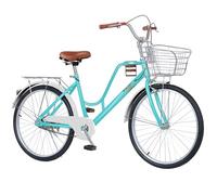 JNPGVTCD Comfort Cruiser for Adults with Cup Holder, Steel Rear Rack, Hidden Brake Line, Adjustable Seat, Single Speed, Front and Brakes - Ideal City Beach Rides
