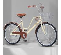 JNPGVTCD Comfort Cruiser for Adults with Steel Rear Rack and Cup Holder, Hidden Brake Line, Adjustable Seat, Single Speed, Front Brakes City Beach Riding
