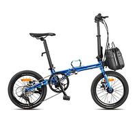 JNPGVTCD Folding 16 Inch, City Bicycle Comfortable Lightweight 9 Speed Disc Brakes, Foldable Bicycles Portable Travel Exercise for Adults Men Women Variable-Speed