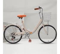 JNPGVTCD Folding Bicycle, 6-Speed Hybrid City Cruiser for Adults with Front & Rear Brakes, Commuter Featuring Cargo Rack and Adjustable Handlebar Saddle