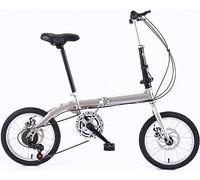 JNPGVTCD Folding Bicycle - Carbon Steel Frame, Variable Speed, Super Lightweight Design Ideal for Adults and Students, 14/16 Inch A Model
