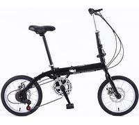 JNPGVTCD Folding Bicycle - Carbon Steel Frame, Variable Speed, Super Lightweight Design Ideal for Adults and Students, 14/16 Inch A Model