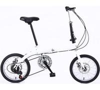 JNPGVTCD Folding Bicycle - Carbon Steel Frame, Variable Speed, Super Lightweight Design Ideal for Adults and Students, 14/16 Inch A Model