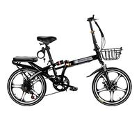 JNPGVTCD Folding Foldable Bicycle Full Suspension Mountain, 7-Speed with Dual Disc Brake, for Men Or Women