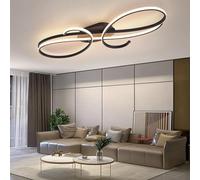 JNPGVTCD Modern Ceiling Lamp LED Dimmable with Remote Control Dining Room Pendant Creative Lighting Living for Bedroom, Kitchen Lamps (Black, L80cm)