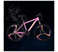 JNPGVTCD Mountain 26 Inch Wheels, 27 Speed High Carbon Steel Frame Trail Bicycle with Suspension Multiple Colors Double Disc Brake, Lightweight, 12 Constellations for Men Women Adu