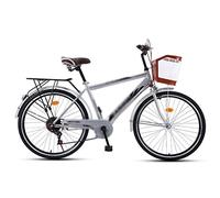 JNPGVTCD Road 26 inch 6 speed Portable Shift Commuter Retro travel Student Adult Bicycle Selling Men And Women(White,Deluxe version)