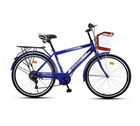 JNPGVTCD Road 26 inch 6 speed Portable Shift Commuter Retro travel Student Adult Bicycle Selling Men And Women(Blue,Deluxe version)