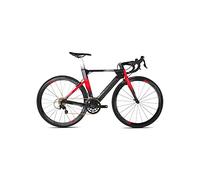 JNPGVTCD Road Full Carbon Fiber Bicycle 22 Speed Adult Male Female Cycling Racing Aerodynamics Frame Rim(Red,48cm(160cm-175cm))
