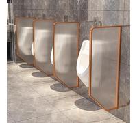 JNPGVTCD Stainless Steel Frame Partition, Tempered Glass Panel Partition Space Divider, 2-Pack Squat Toilet Baffle Screen, Commercial Public Restroom Partition,A