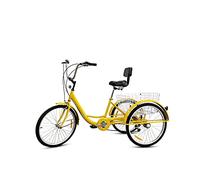 JNPGVTCD Three Wheel, Adult Tricycle 7 Speed Bicycle with Seat Backrest & Large Basket Cruiser for Recreation Shopping Picnics Cycling Pedalling