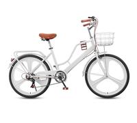 JNPGVTCD Women's Hybrid Commuter Bicycle, 7-Speed Lightweight Frame with Low Step-Through Design, Pneumatic Tires for City and Beach Riding