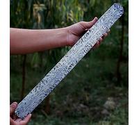 JNR TRADERS Forged Damascus Steel Billet Blank Bar Stock for Knife Making Feather Pattern (20 x 1.75) Inches jnr3783