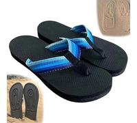 JNRCE Creative Flip Flops - Funny Beach Sandals with Hidden Design - Quick-Dry Slides for Men - Novelty Gag Gift, Blue, 11-11.5 Wide Women/10-10.5 Wide Men
