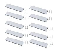JNRFTY 10Pcs Mount Finger Edge Pull,Hidden Drawer Pulls,Aluminum Hidden Handle Concealed Tab Pulls for Home Kitchen Door Drawer Cabinet (Sliver,120mm Total Length)