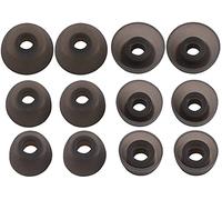 JNSA Ear Tips Replacement for Jabra Elite Active 65t / Jabra Elite 65t / 75t / Samsung Galaxy Buds/Samsung Gear IconX, Silicone, Gray, Fit in Case, S/M/L 6 Paris, 4 Pairs Each Size, Storage Box