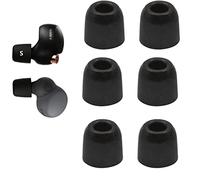 JNSA Memory Foam Eartips Replacement for Sony WF-1000XM4 WF-1000XM5 Earbuds Foam Tips Compatible with Sony WF WI XBA Series Fit Charging Case, Black, Small Size 3 Pairs (Foam4XM4B3PS)