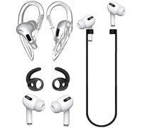 JNSA [Never Lose Your Air Pods Pro] Anti Slip Set, Sport Ear Hook Compatible with Air Pods Pro (Clear)+ Air Pods Pro Earbuds Ear Hooks Cover + Strap Compatible with Air Pods Pro [3in1],Black'