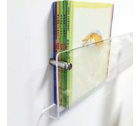 JNTFNE 1 2 3 Pack Acrylic File Rack Clear Mail Holder Wall Mount with Accessories, Comic Display Shelf Magazine Storage Organizer, Reading Room Reception (Color : 2pcs, Size 80cm/31.5inch Long)