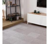 JNTFNE 12 Piece Jigsaw Foam Floor Mat,Puzzle Playmats,Interlocking Carpet Tiles with Border,Living Room,Bedroom,30 Cm and 60 Cm(Size:12x12x0.39 Inch,Color:Light Gray)