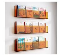 JNTFNE 3 PCS Over The Door Hanging Brochure Holder, Acrylic Magazine File Holders Wall for Literature Pamphlet Books Storage, Home Office RV Space-Saving Vinyl Record Organizer(Orange,L 100cm/39.4in)