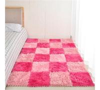 JNTFNE 30 Pcs Soundproof Foam Floor Mats,Plush Interlocking Carpet Tiles,Soft Puzzle Area Rug,Keep Warm,Home,12x12 Inch(Size:24x24 Inch-8 Pcs,Color:Rose Red+Pink)
