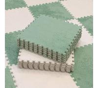 JNTFNE 36 Pcs -34.8 Sq Ft Interlocking Foam Tiles,Plush Puzzle Floor Mat,Play Mats,Carpet Squares,Splicing Floor Rugs,for Parlor Bedroom(Size:0.39 Inch,Color:Green+White)