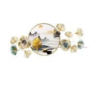 JNTFNE 3D Ginkgo Leaves Wall Art - Luxury Handmade Metal Sculpture for Living Room, Bedroom, Study, or Office Elegant Decorative Hanging