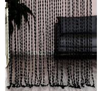 JNTFNE Beaded Doorway Curtain 100x200cm Beaded Curtain Door String Curtains For Doorway, Boho Hippie Hanging Patio Tassels Screen, For Room Divider Window Hallway Entrance Wall Closet(Black)