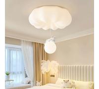 JNTFNE Cloud Ceiling Lights for Bedroom Cartoon Bear Rabbit Nordic Modern LED Light Flush Mount White Kids Round Nursery Lamp Children Room Girls Boys