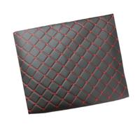 JNTFNE Faux Leather Fabric Leatherette Premium Soft Feel Material Vinyl Cloth Upholstery Width 160cm, Quilted Diamond Stitch Padded Cushion Linen Wadding for DIY Sewings(Black (Red Line),1.6x8m)