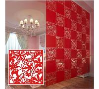 JNTFNE Hanging Room Divider, Living Room Privacy Screen Partition, Hotel Bedroom Tea House Wall Decorative Panels(Red,12pcs)