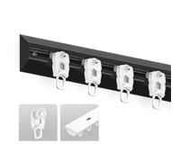JNTFNE Heavy-Duty Curtain Track System 1-Layer Room Divider Curtain Rods for Bedroom Living Room Windows Shower Curtains (Black 360cm/11.8ft - 3 x 120cm)