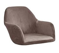 JNTFNE Luxury Velvet Dining Chair Slipcovers Set of 4 Stretch Curved Back Armrests Taupe 300g Weight Office Kitchen Room Accent Protector